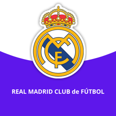Emblema do Real Madrid Club de Fútbol com texto