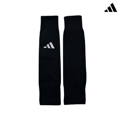 Meias pretas compridas com logo Adidas branco
