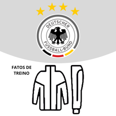 Logotipo da Deutscher Fußball-Bund com fatos de treino em ilustração simples preta