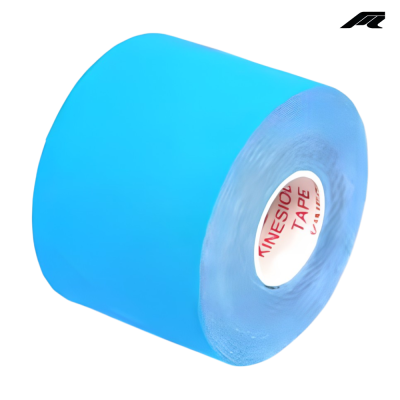 Rolo de fita adesiva azul para kinesiotape com texto