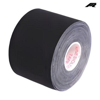 Rolo de fita adesiva preta com texto interior