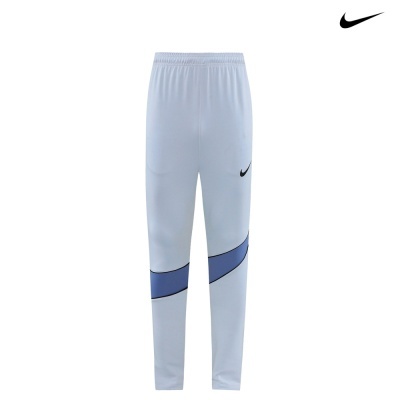 Calças desportivas cinza claro e azul com logo Nike preto
