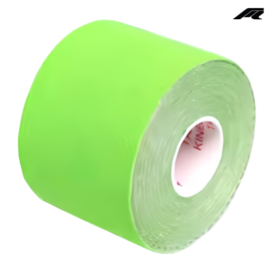 Rolo de fita adesiva verde fluorescente com núcleo branco