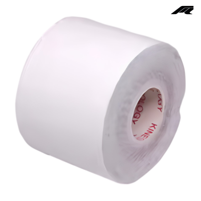 Rolo branco de papel térmico para impressora com texto vermelho no núcleo.
