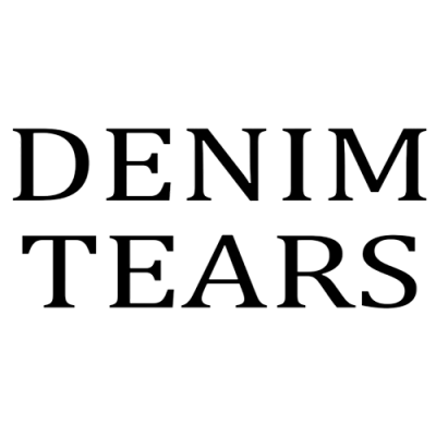 Texto preto DENIM TEARS em fundo branco