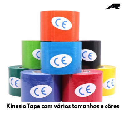Rolos de fita kinesio de várias cores com etiqueta CE