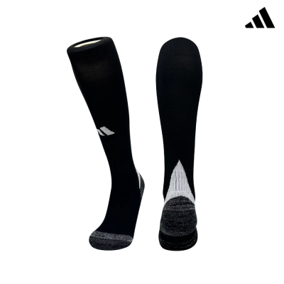 Meias pretas desportivas Adidas com detalhes cinzentos e logótipo branco