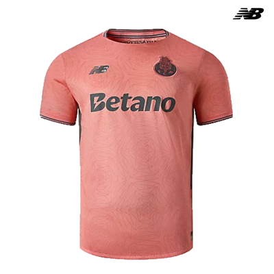 Camisola de futebol FC Porto cor de salmão com padrão geométrico
