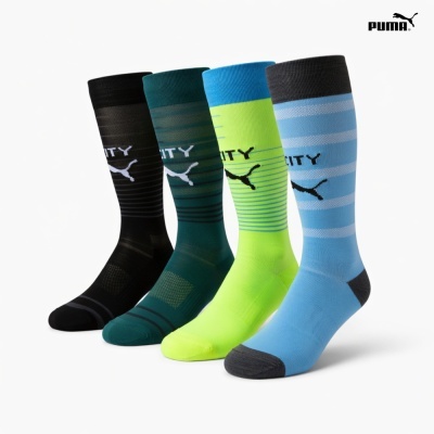 Quatro pares de meias desportivas coloridas com logótipo Puma