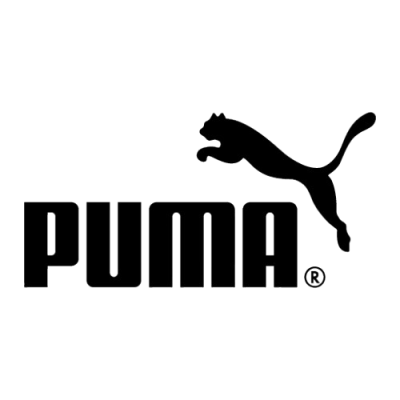 Logótipo PUMA com texto e silhueta de puma a saltar