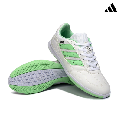 Sapatilhas adidas brancas e verdes modelo Sala