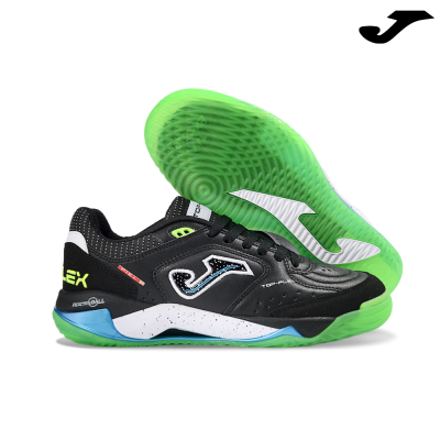 Ténis Joma Top Flex preto com sola verde fluorescente
