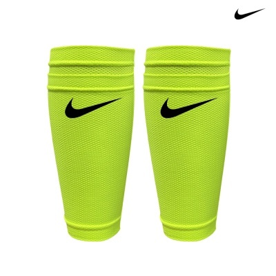Par de caneleiras Nike amarelo fluorescente com logo preto