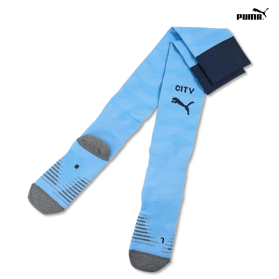 Meias desportivas azuis claras com detalhes cinza e logótipo PUMA