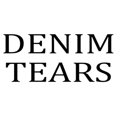 Texto preto DENIM TEARS em fundo branco