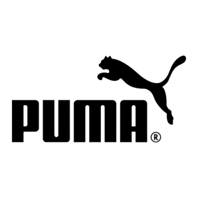 Logótipo PUMA com texto e silhueta de puma a saltar