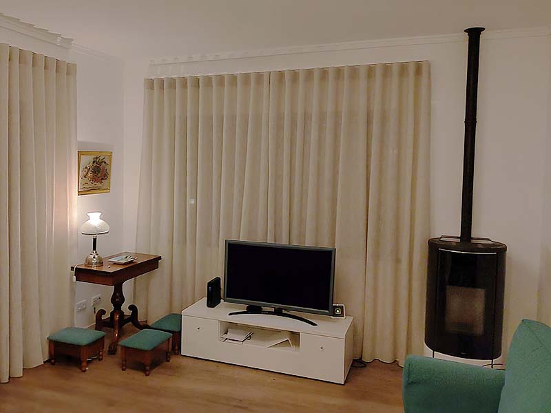 Cortinado Onda para Sala - Tecido Bege Iquitos - Calha 5000