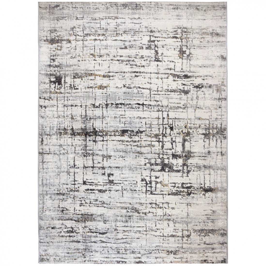 Tapete Pinot Moderno Cinza e Antracite - 175/002 Tapete com padrão abstracto em branco, cinza, preto e bege