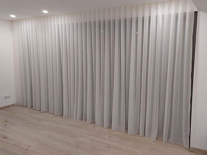 Cortinado Onda para Sala - Tecido Branco Marrocos - Calha 5000