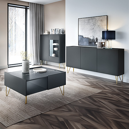 Luxo Acess&iacute;vel: M&oacute;veis Cinzento e Dourados