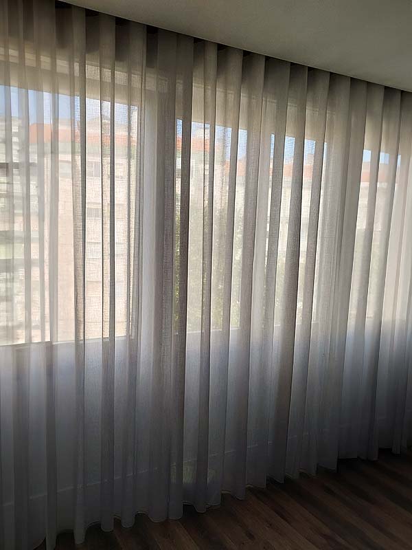 Cortinado Onda para Sala - Tecido Branco - Calha Escondida
