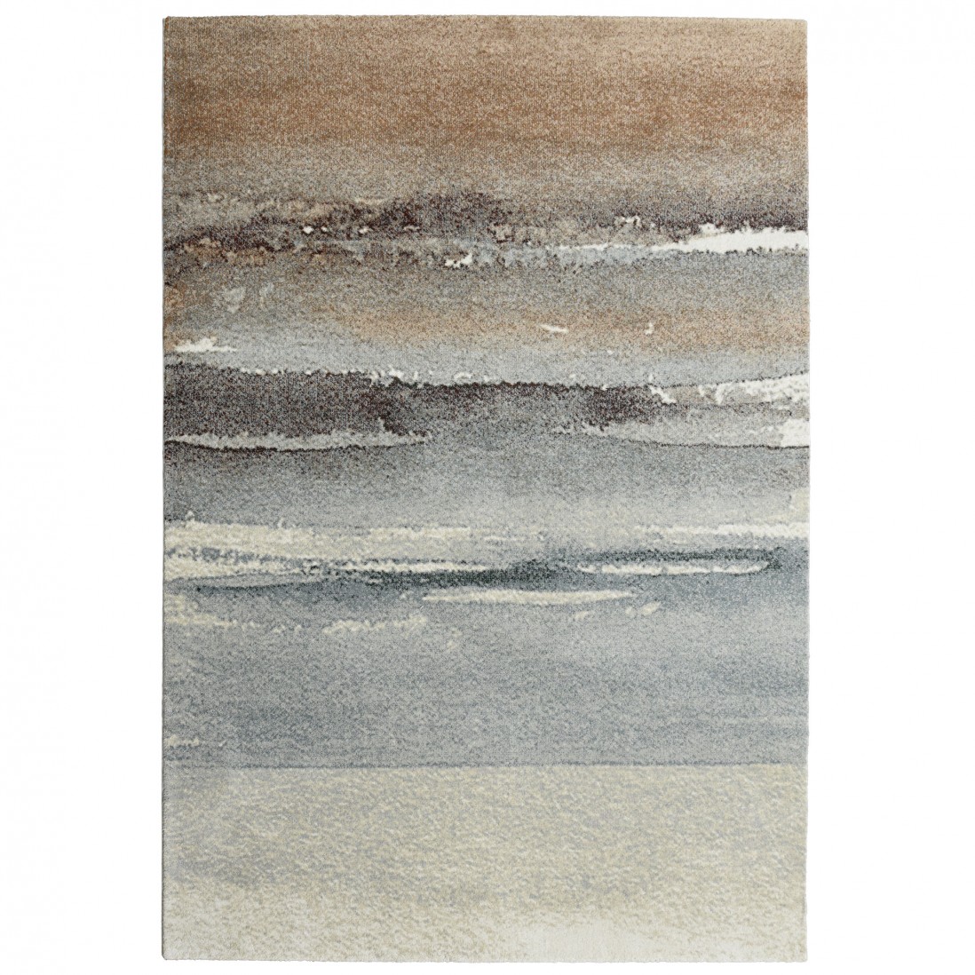 Tapete Abstrato Corfu 57718 Tapete decorativo com padrão abstrato em tons de castanho, cinza, azul e bege