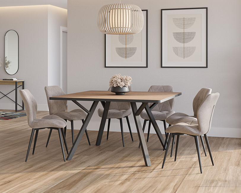 Mesa de Jantar | Tampo e Base X em Preto | 180 cm x 100 cm