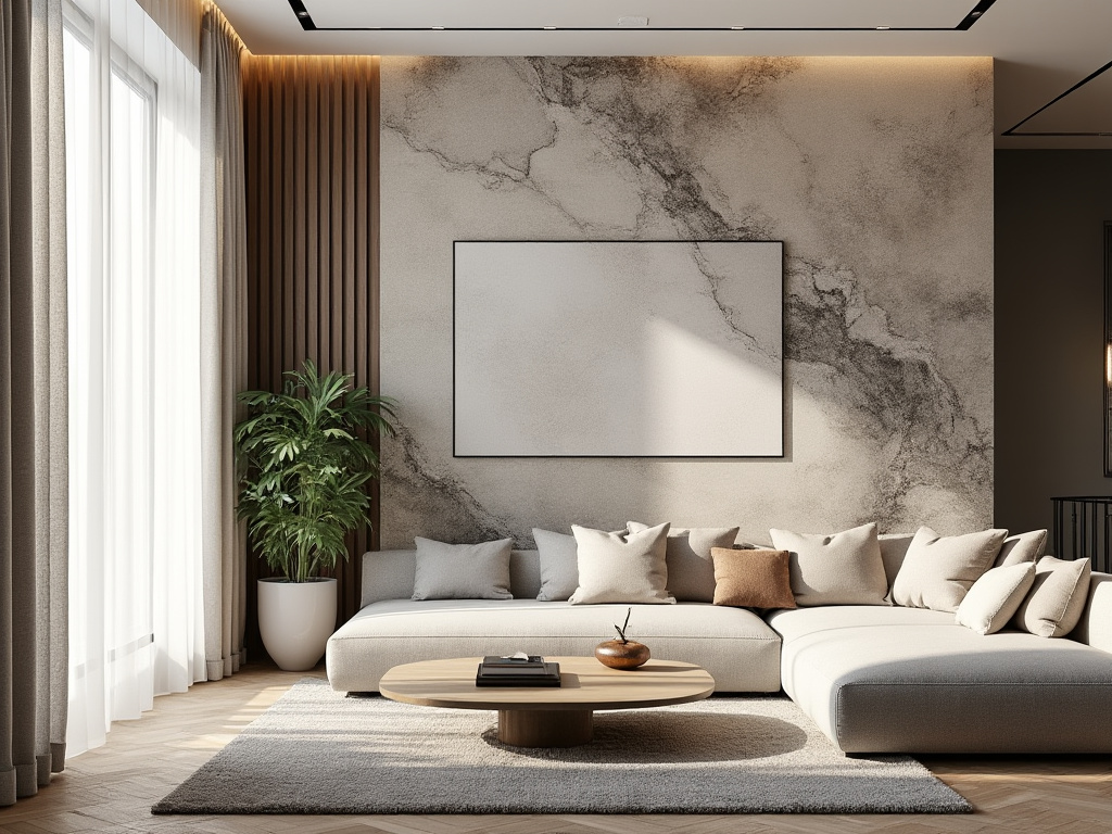 Sala design moderno com papel de parede