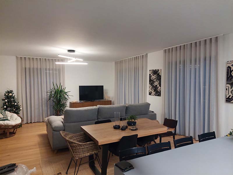 Cortinado Onda para Sala e Quarto - Tecido Varosa - Calha Serie 500