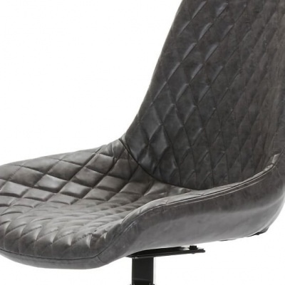 Cadeira escritório couro sintético preto padrão matelassê