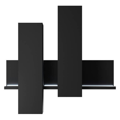 Luminária de parede preta com design moderno e iluminação LED