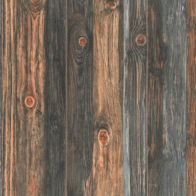 Textura de madeira rústica com nós e veios visíveis em tons castanhos e cinzentos