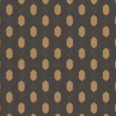 Tecido castanho com padrão de formas hexagonais claras