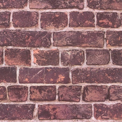 Parede de tijolos marrons escuros com textura irregular