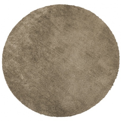 Tapete redondo felpudo cor bege