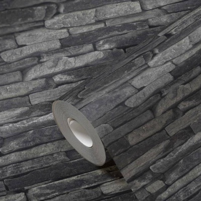 Rolo de papel autocolante com padrão de pedra cinza