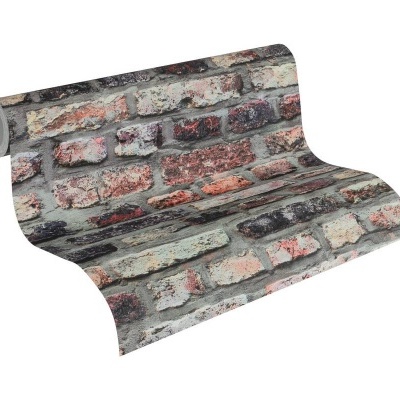 Papel decorativo com estampa de tijolos rústicos