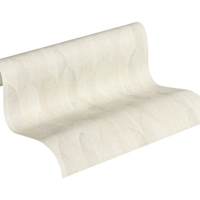 Rolo de papel de parede branco com padrão ondulado em relevo