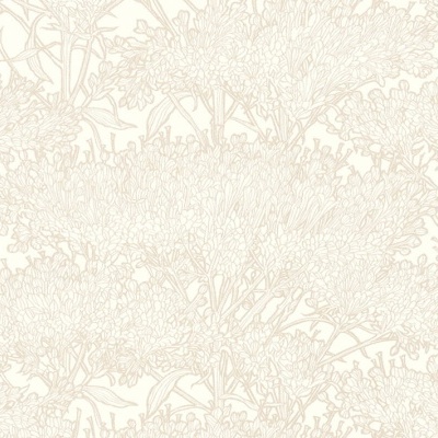 Papel de parede com padrão floral bege claro e creme