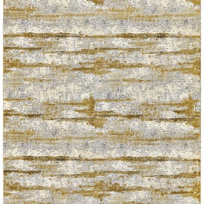 Tapete abstrato cinza, dourado e bege com padrão desgastado.