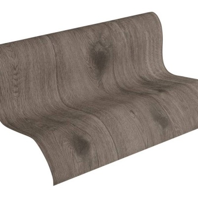 Rolo de papel de parede com padrão de madeira castanha