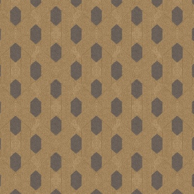 Tecido bege com padrão de hexágonos cinzentos
