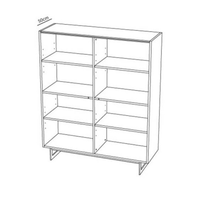 Estante com dez prateleiras e suporte, dimensão 50cm