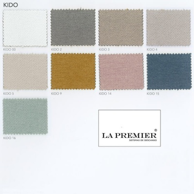 amostras de tecido para estofos em várias cores com logotipo LA PREMIER