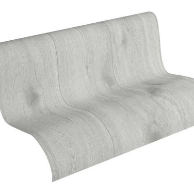 Rolo de papel de parede com padrão de madeira cinzenta clara ondulado