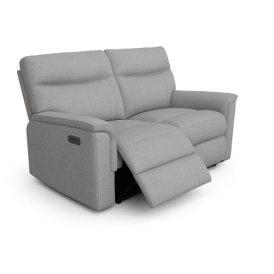 Sofá reclinável cinzento claro de dois lugares