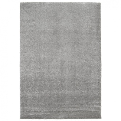 Tapete cinza claro retangular com textura macia