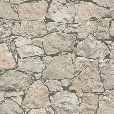 Parede de pedra natural bege e cinza