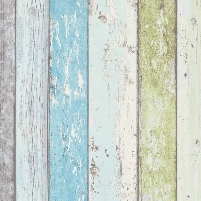 Painel de madeira envelhecida com tábuas coloridas