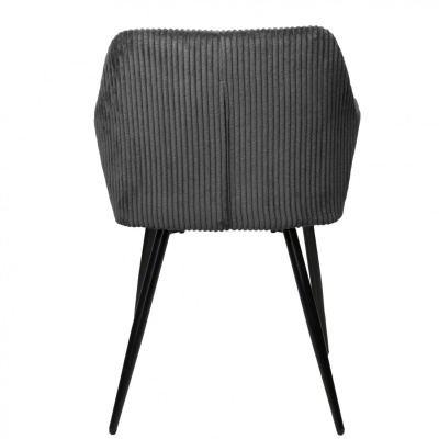 Cadeira cinza escura com pernas pretas